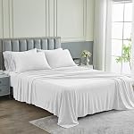 Bed Sheets - Twin Sheet Set [4-Piece, White] - Hotel Luxury 1800 Brushed Microfiber - Soft and Breathable - Deep Pocket Fitted Sheet, Flat Sheet, Pillow Cases