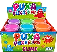 Kit 12 Unidades Slime Leleca Puxa Puxa Divertido, Amoeba - Estique, Modele e Solte a Imaginação com Slime Colorido e Textura Incrível, Cores Sortidas, Festa, Criança, Não gruda