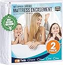 Utopia Bedding Mattress Protector Zippered Twin Size (Pack of 2), 100%!W(MISSING)aterproof Bed Bug and Dust Mite Proof Mattress Encasement, Absorbent 6 Sided Mattress Cover
