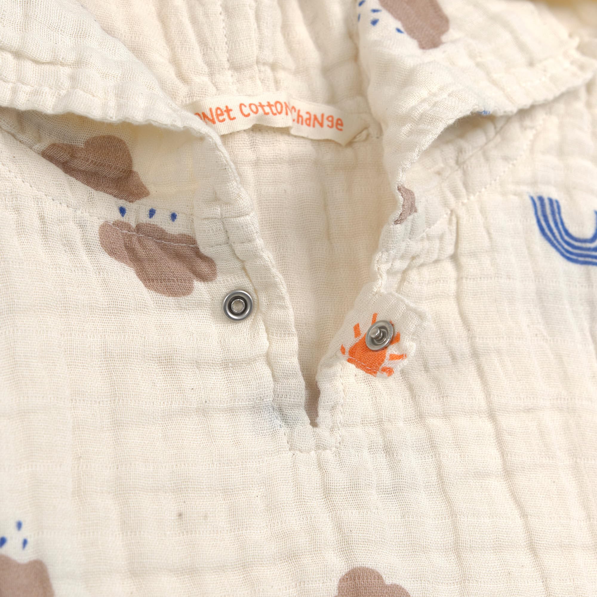 LÄSSIG Poncho da bagno in mussola per bambini con cappuccio/Muslin Poncho Blossom Nature
