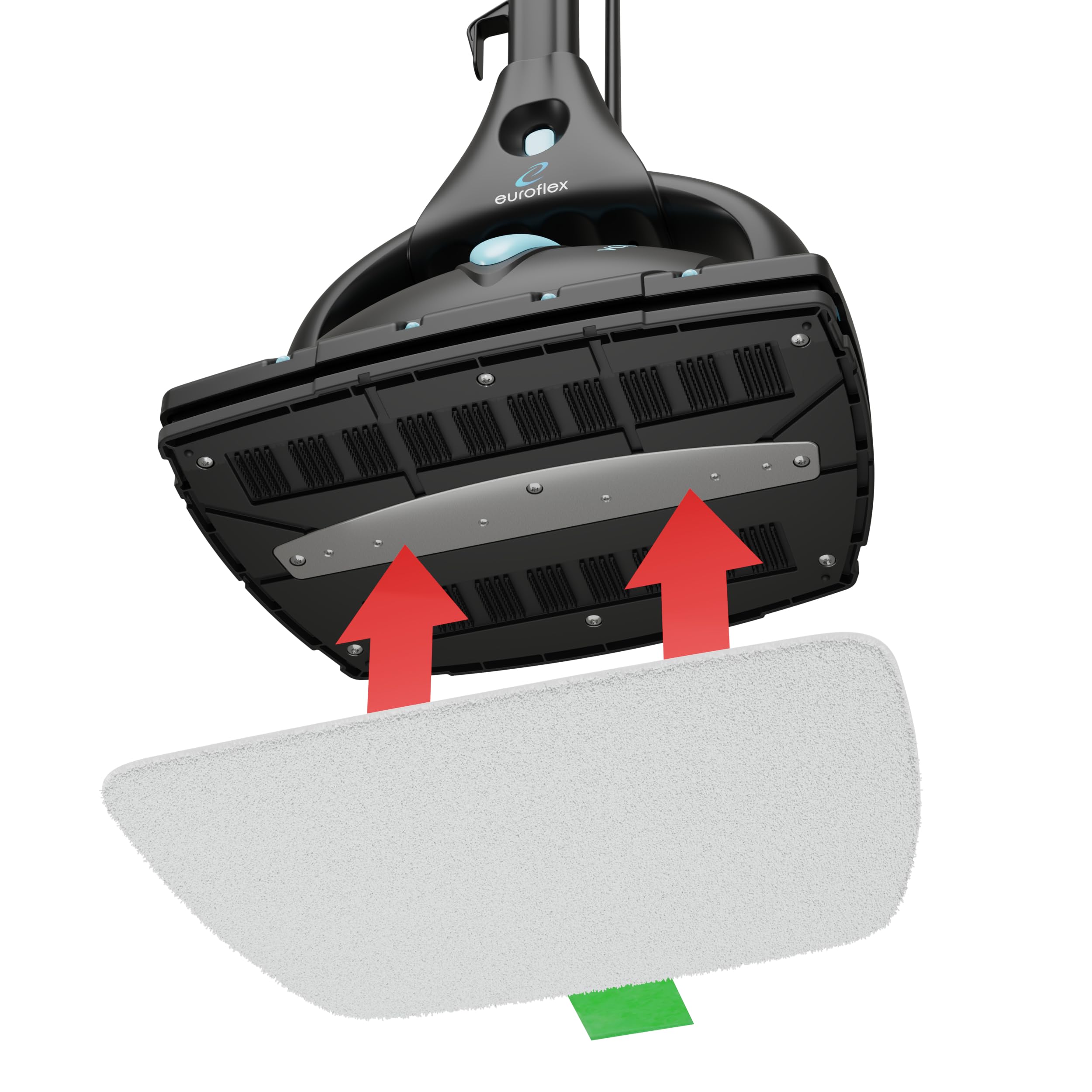 Euroflex Vapour EZ Glide Pads Almohadillas de microfibra de repuesto para mopa de vapor M2R y M4S, súper absorbentes, lavables a máquina, 2 piezas
