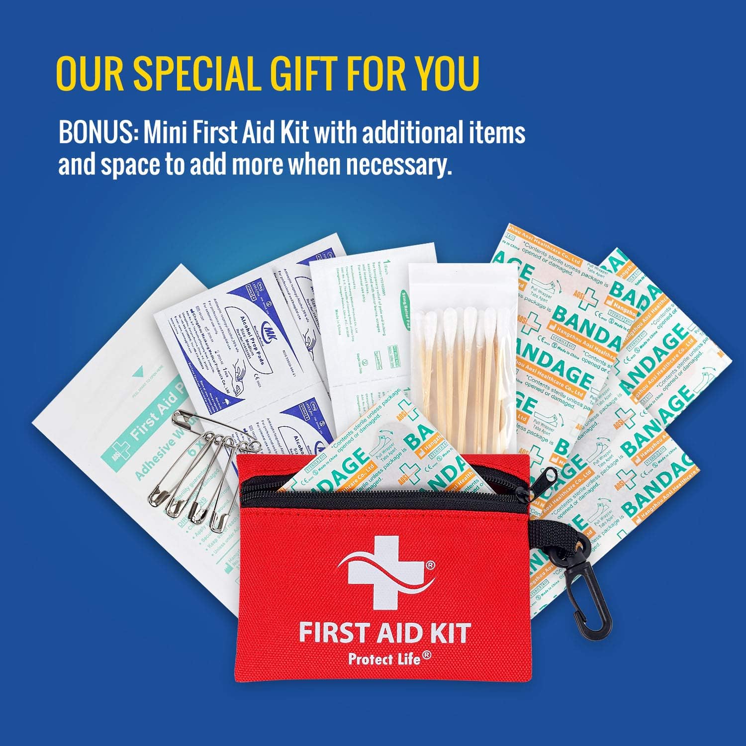 2-in-1 First Aid Kit for Car - 250 Piece - First Aid Kits for Businesses | Home First Aid Kit, Bonus Mini 1st Aid Kit, Emergency Supplies for Travel, Workplace & More : Health & Household