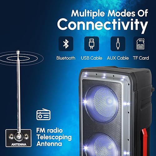 Miniatura 5 de Dolphin SP-310RBT Triple 10" recargable Fiesta altavoz, fuerte, bajo, portátil