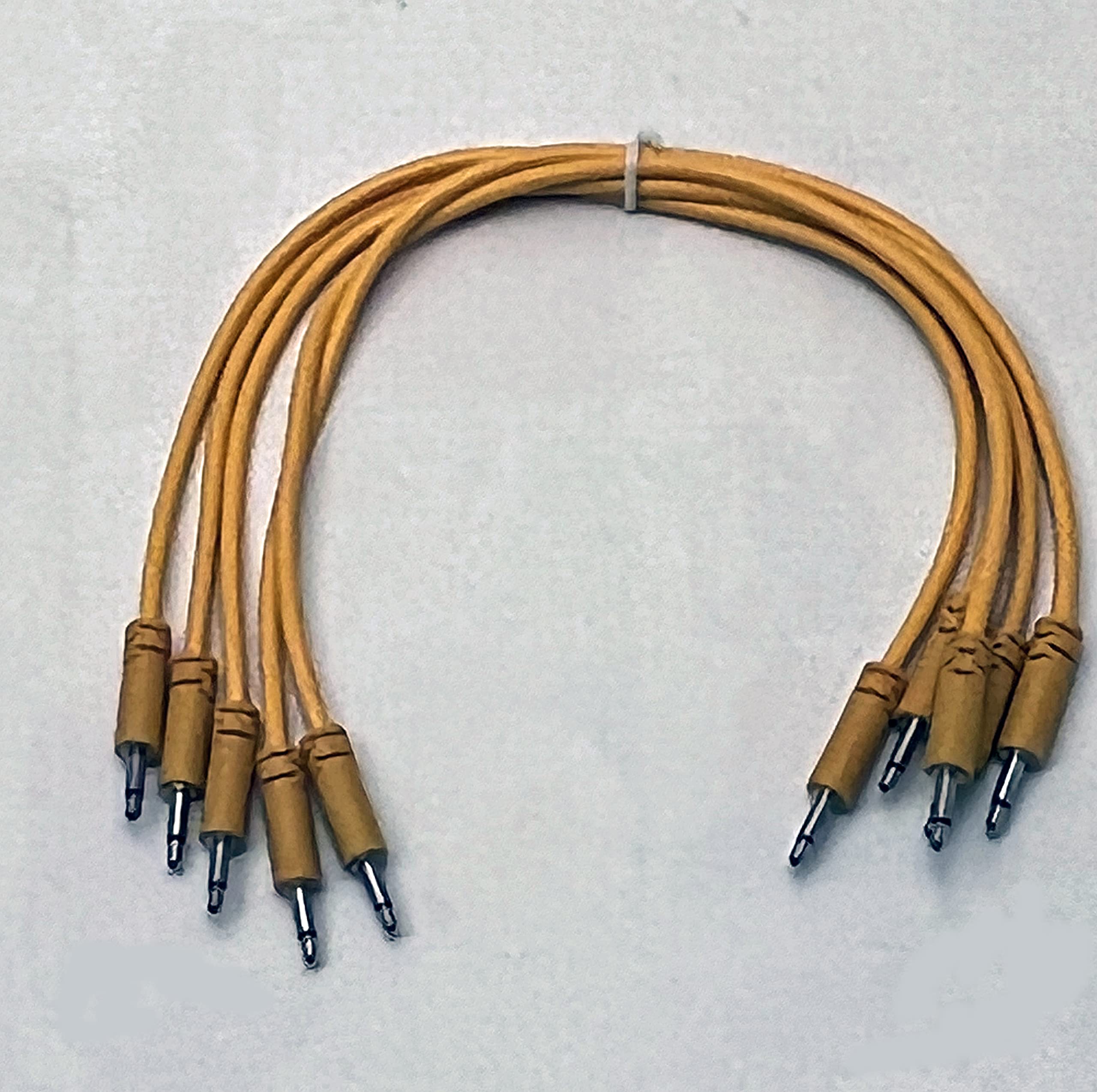 Luigis Modular Supply Spaghetti Eurorack Lot de 5 Câbles Or/Orange 12 (30cm)