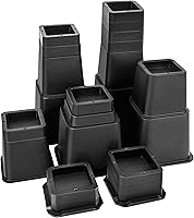 Vista 9 de shouwuhho Paquete de 4 elevadores de muebles ajustables de 1 pulgada, elevadores de cama apilables de altura de 1, 2 pulgadas para sofá, mesa