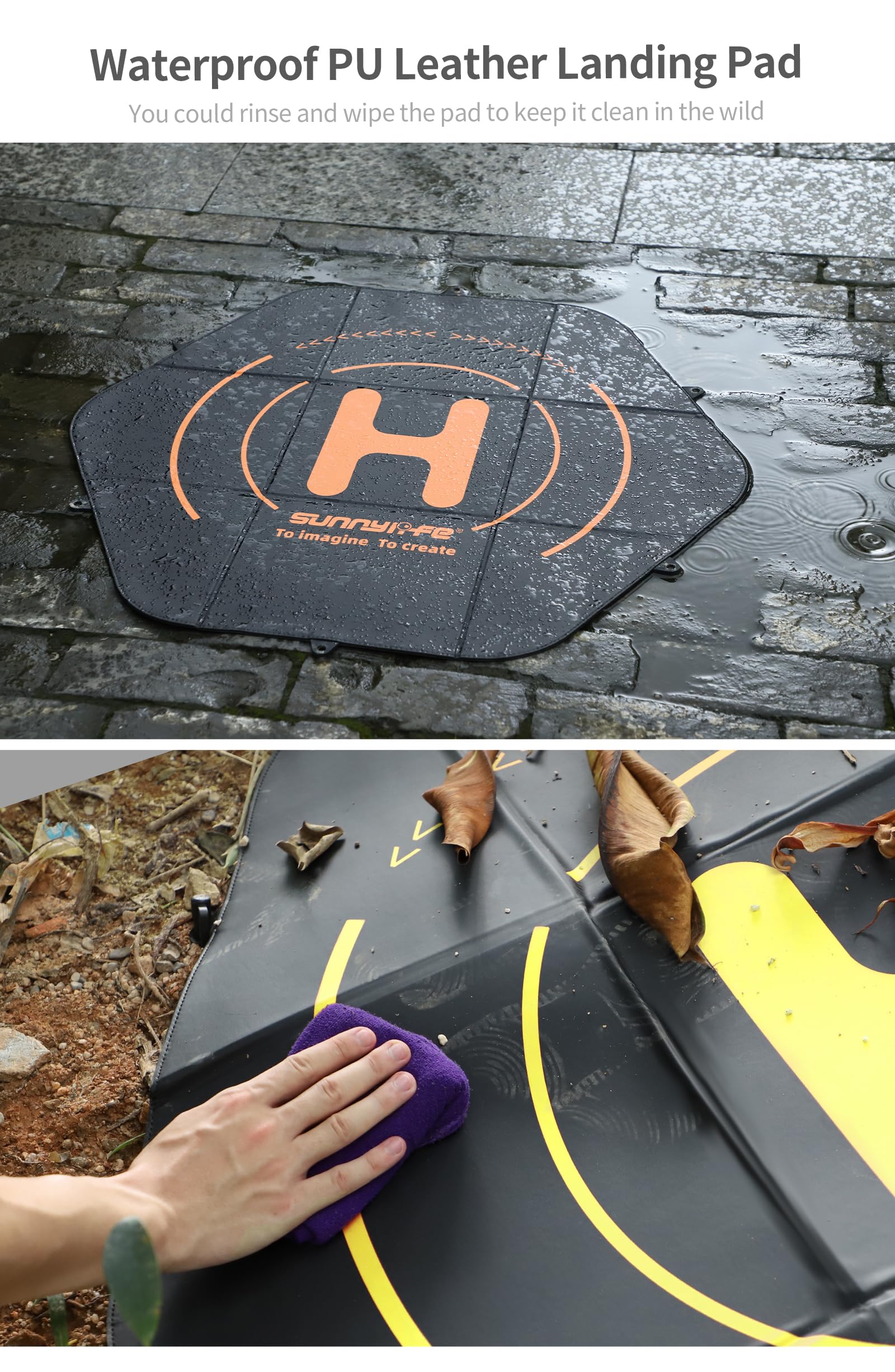 80/110 cm Tappetino di Atterraggio pieghevole per DJI Mavic 3 Mavic Air Mini3 3Pro Pista di Atterraggio per DJI FPV Avata per Autel Evo Accessori Landing Pad Drone (80 cm)