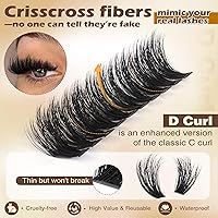 Vista 6 de Focipeysa Lash Extension Kit Thick Eyelash Extension Kit 10-18mm Fluff Volume Lash Clusters 200D Individual Eyelashes Kit with Lashes Bond, Lashes