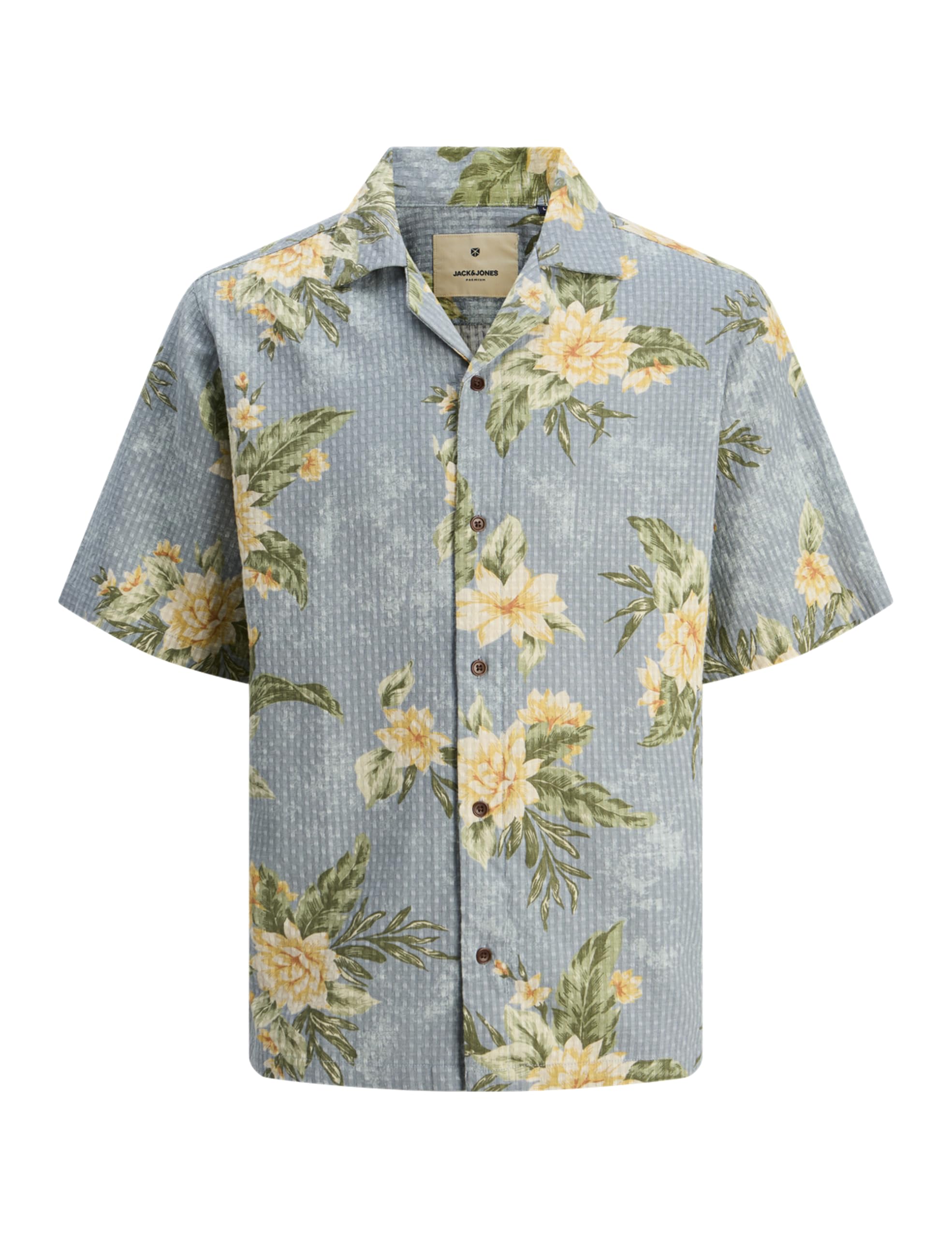 JACK & JONES Men's Jprbluvincent Print Resort S/S Shirt Sn, Coronet Blue, M