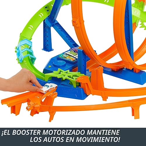 Miniatura 4 de Hot Wheels - Juego de pista de autos de juguete Action Epic Crash Dash con vehículos a escala 1:64 y 5 zonas de acción, impulsado por un motor