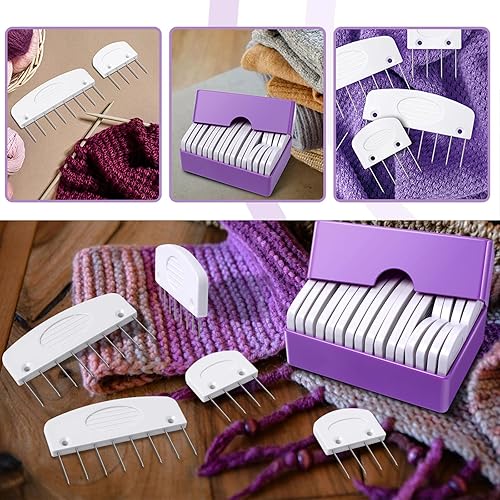 Miniatura 5 de 20 pines de bloqueo de punto, peines de bloqueo de punto, peines para bloquear, kit de pasadores de punto, herramientas de tejer, tejer, ganchillo,