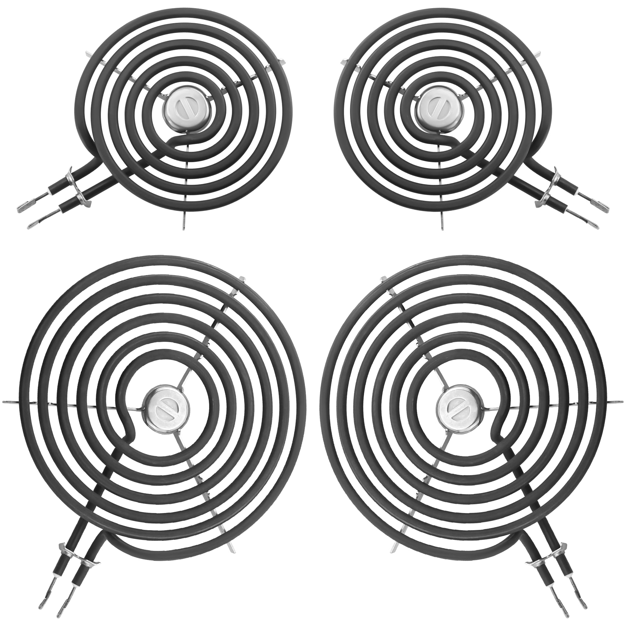 Photo 1 of WB30M1 WB30M2 Electric Stove Burners Replacement Fit for G-E Stove Burner Replacement Kit-Fit for G-E Hot-point Stove Top Element Burner-2 WB30M1(6") & 2 WB30M2(8") Stove Burner Kit by AMI PARTS