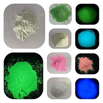 Radium Glow Paint Powders 5 Colours(Blue,Green,Pink,Dark Green,Voilet) Each 10gm(Total 50gm)
