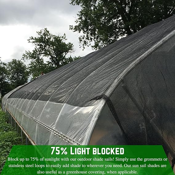 Farm Plastic Supply - Gray Shade Cloth - 75% - Mesh Fabric for Fence Privacy Screen, Garden Shade, Mesh Fence Screening, Shade Cloth Rolls, Wind Screen (12' x 10')