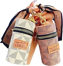 Leather Lipstick Pouch – Mini Lip Gloss Holder Keychain for Women & Girls | Portable PU Leather Bag Charm | Travel Chapstick Case, Coin Purse, Earphone Organizer (Multi Color)