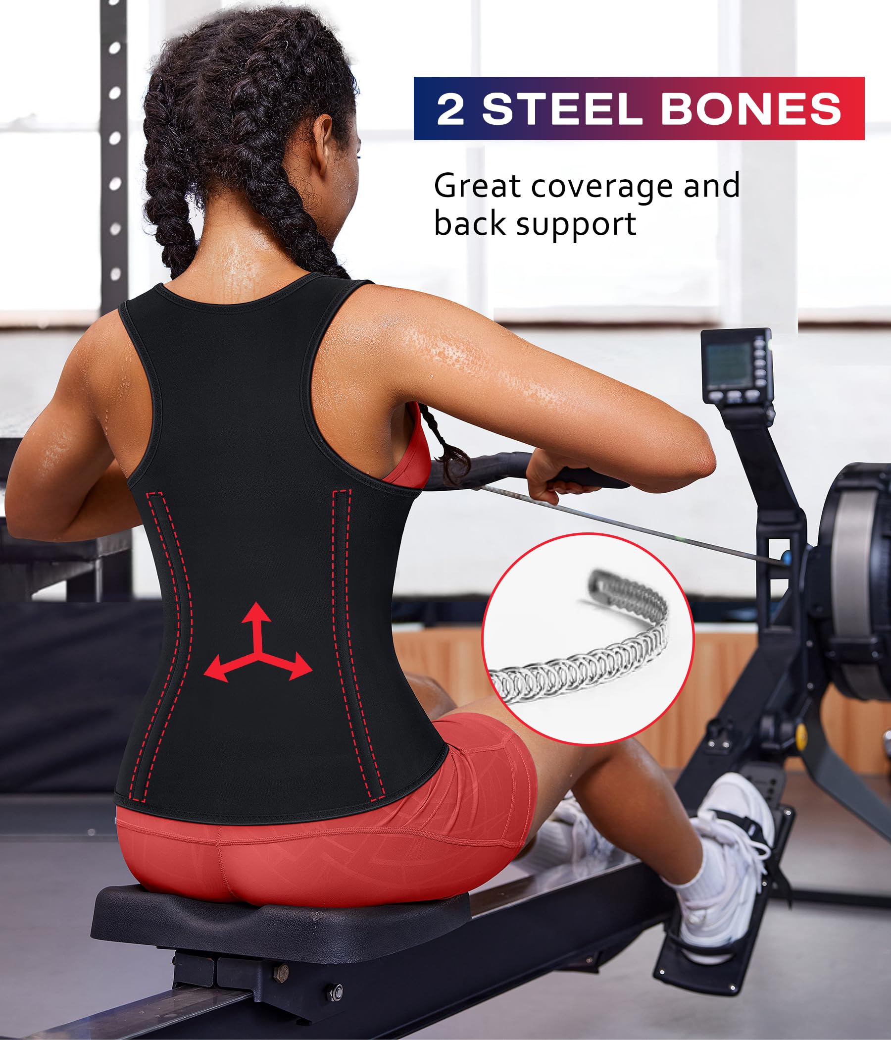 KUMAYES Gilet de Sudation Femme Débardeur Minceur Sauna Néoprène Gaine Amincissante Ventre Plat vêtements de Sudation Sport