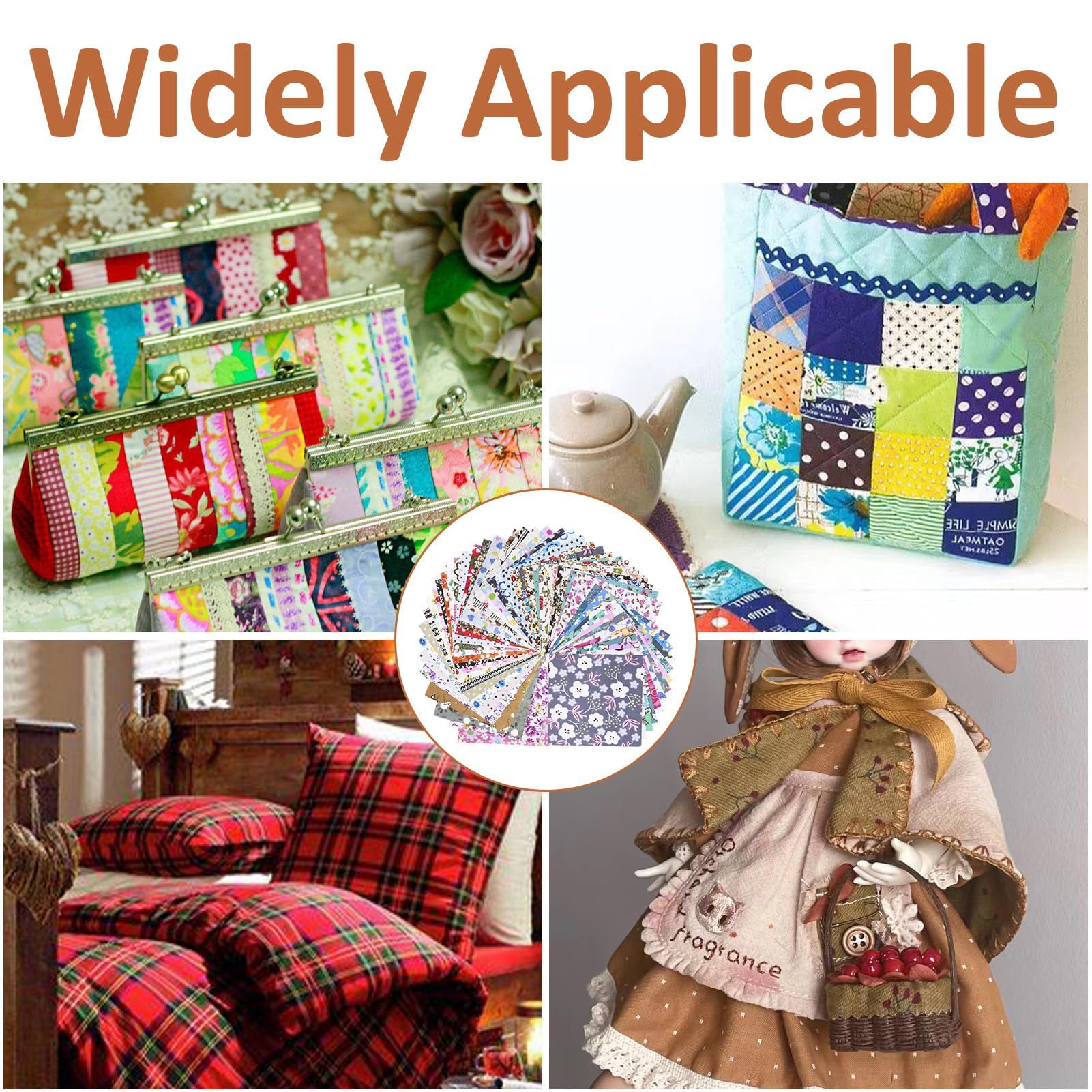 Jukway Lot De 8 Carrés De Tissu En Coton - 50 X 50 C - Otifs Ipriés Tissus Pour Patchwork