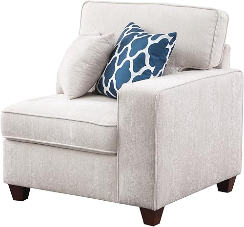 Miniatura 6 de Ball & Cast Sofá modular en forma de L de 116 pulgadas con otomana movible y 6 almohadas, sofá modular tapizado de felpilla de 7 asientos con