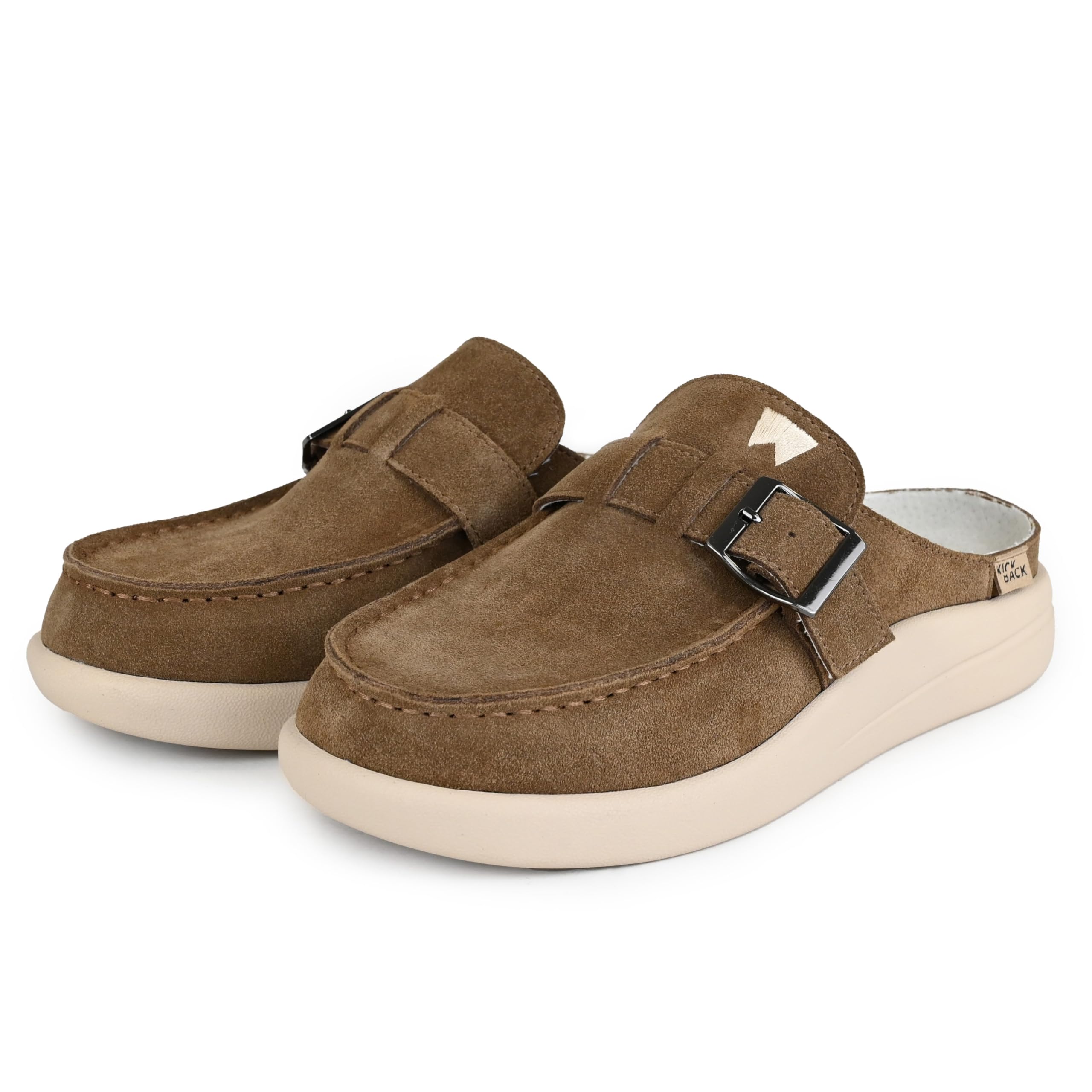 Kickback Frenchy Mocassins Slip‑on en Daim pour Femme – Penny Mule Légère avec Semelle Antidérapante et Semelle Orthopédique Amortissante – Chaussures Smart Casual d’Été