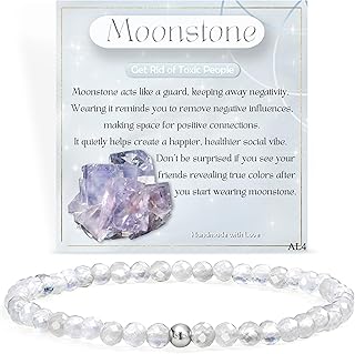 Bracelets Pour Femmes, 4mm Pierre Naturelle en Argent 925 Cristal Elastique Bracelets, Bijoux en Cadeaux de Précieuses
