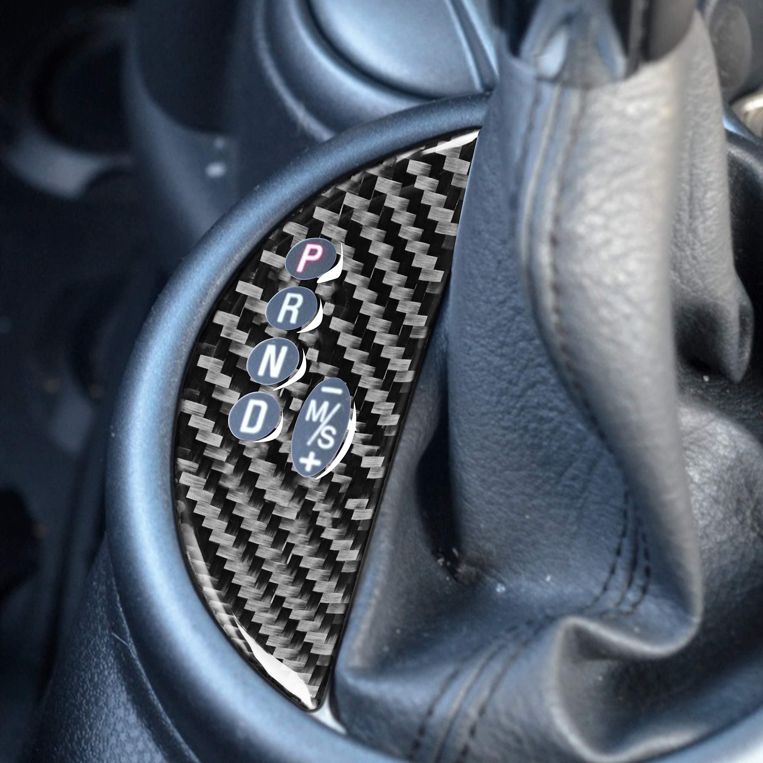 Real Premium Carbon Fiber Compatible with Mini Cooper 2002 2003 2004 Accessories Car Cover Sticker Decal Auto Interior Trim (Gearshift Panel)