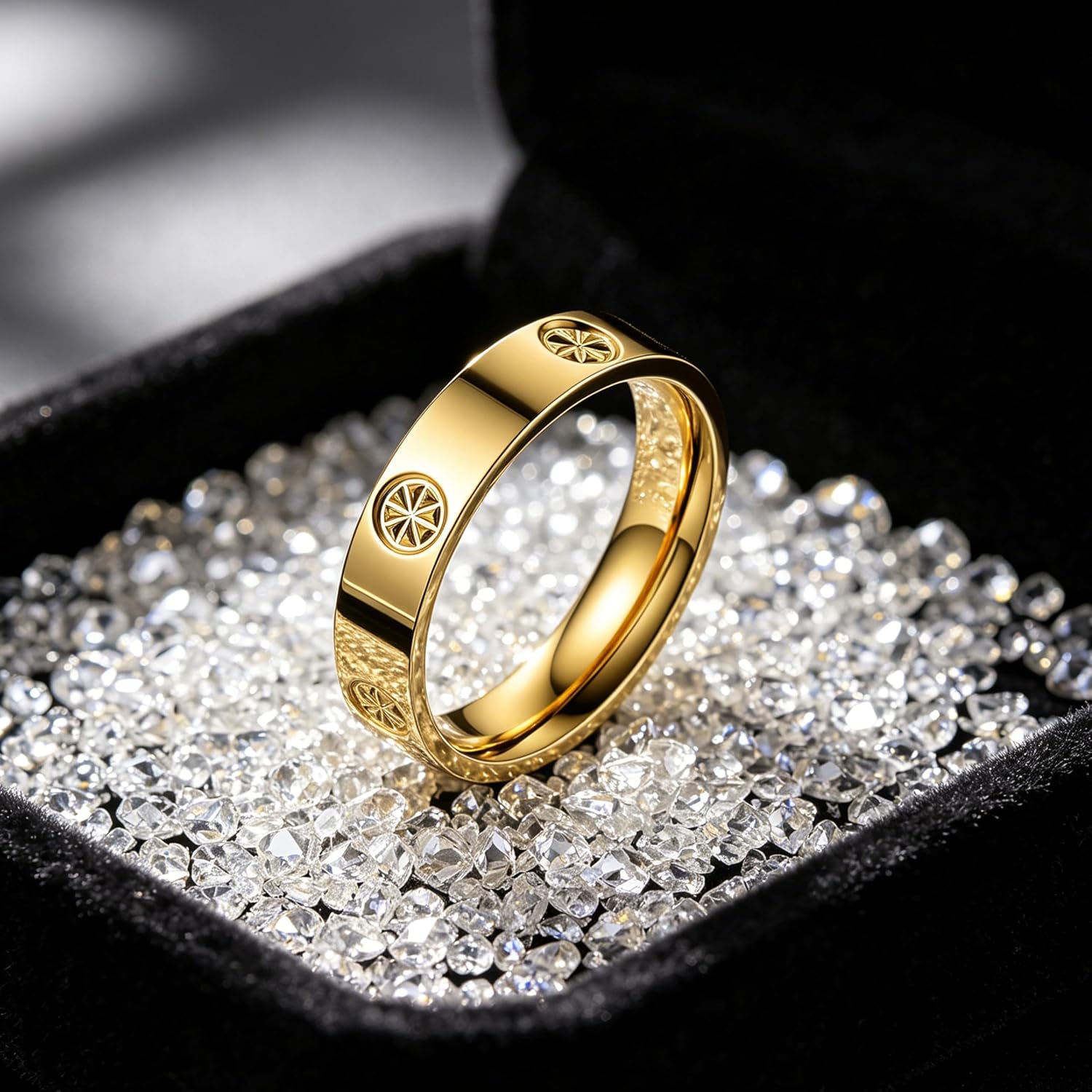 Love Friendship Ring 14K Gold-Plated Stainless Steel Promise Ring Wedding Band Jewelry Birthday Gifts for Women