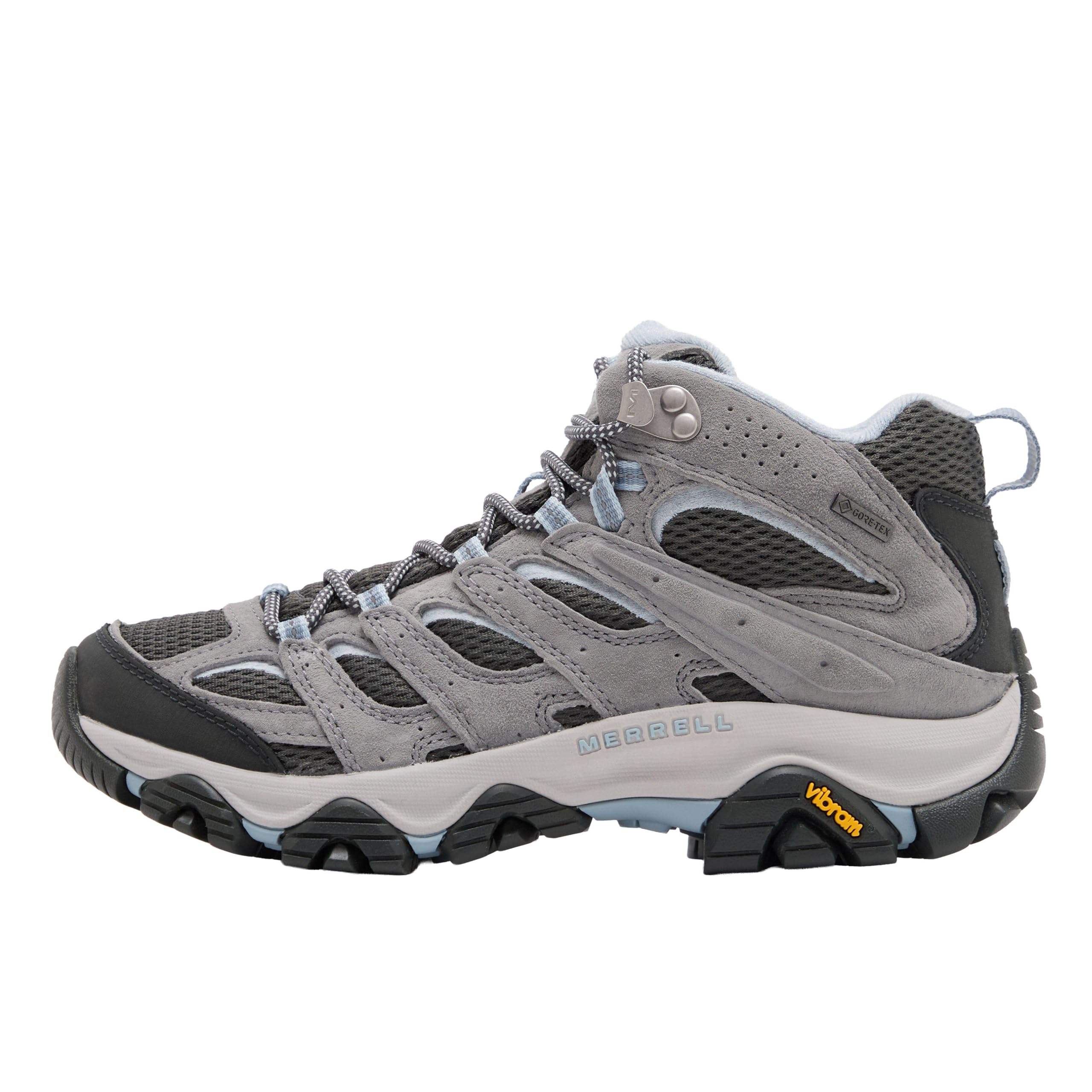 Merrell Moab 3 Mid Gore-Tex Damen-Wanderschuh, wasserdicht, Schweinsleder und Mesh-Obermaterial, Vibram TC5+ Außensohle