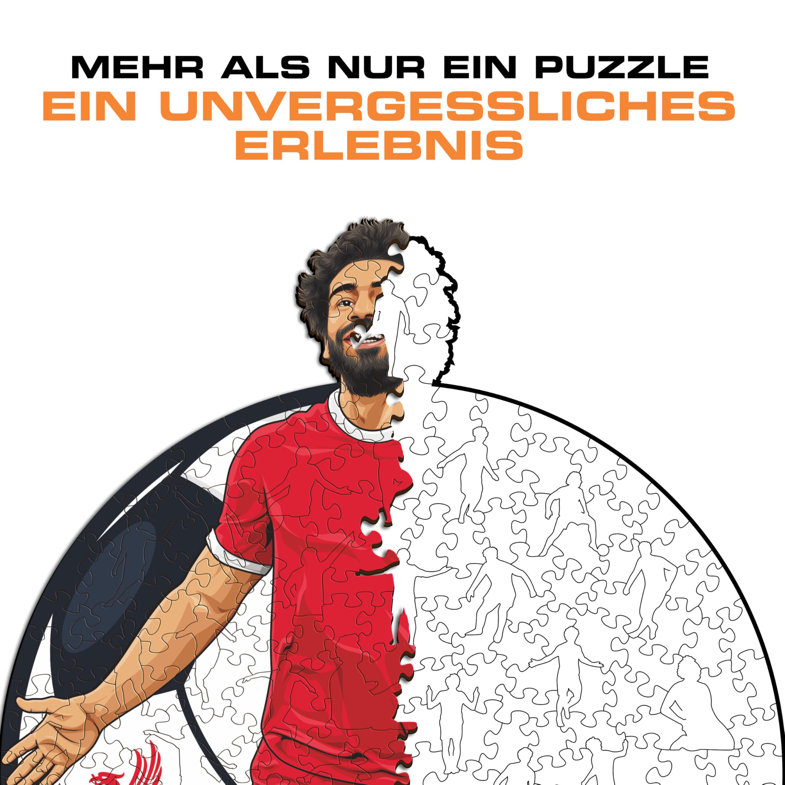 Iconic Puzzles - Mohammed Salah, Liverpool, 100% ökologisch nachhaltiges Holzpuzzle mit offizieller Lizenz, Größe M, 270 Teile, Puzzle für Kinder und Erwachsene