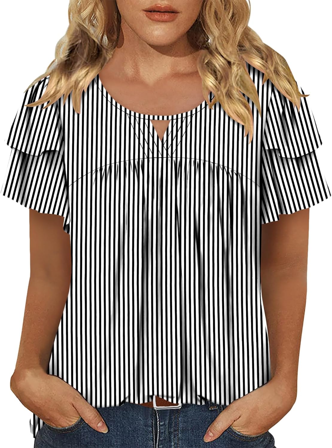 CRAZY GRID Womens Summer Tops Short Sleeve Tshirt Summer Floral Boho Shirts Casual Flowy Tee Comfy Blouses - Image 5