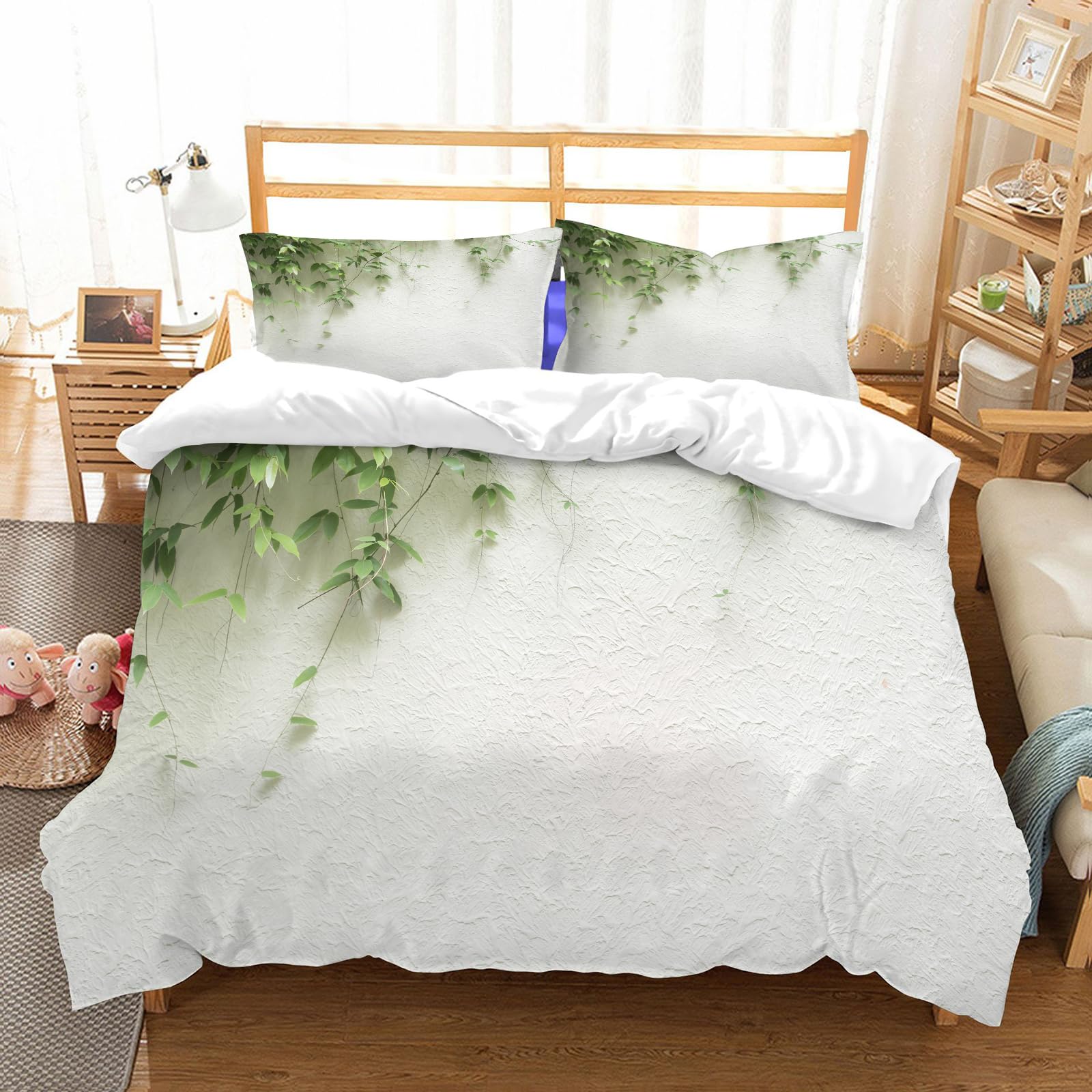 Ensemble de literie 100% microfibres blanc drap 200x228cm et 2 taies d'oreiller