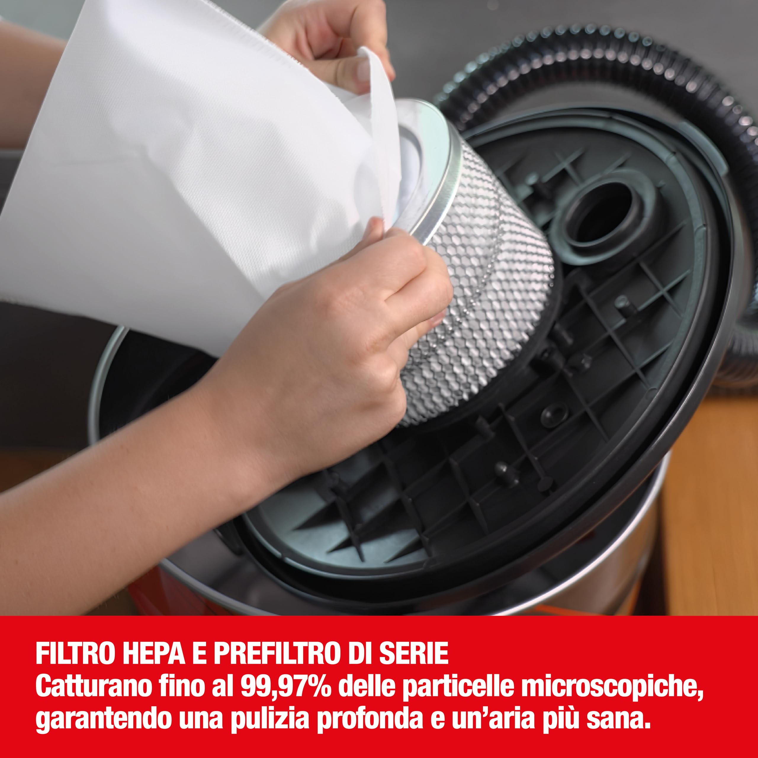 Lavor Aspiracenere ASHLEY 416 con funzione soffiante, regolazione di flusso, carrello, filtro HEPA lavabile e prefiltro polveri fini