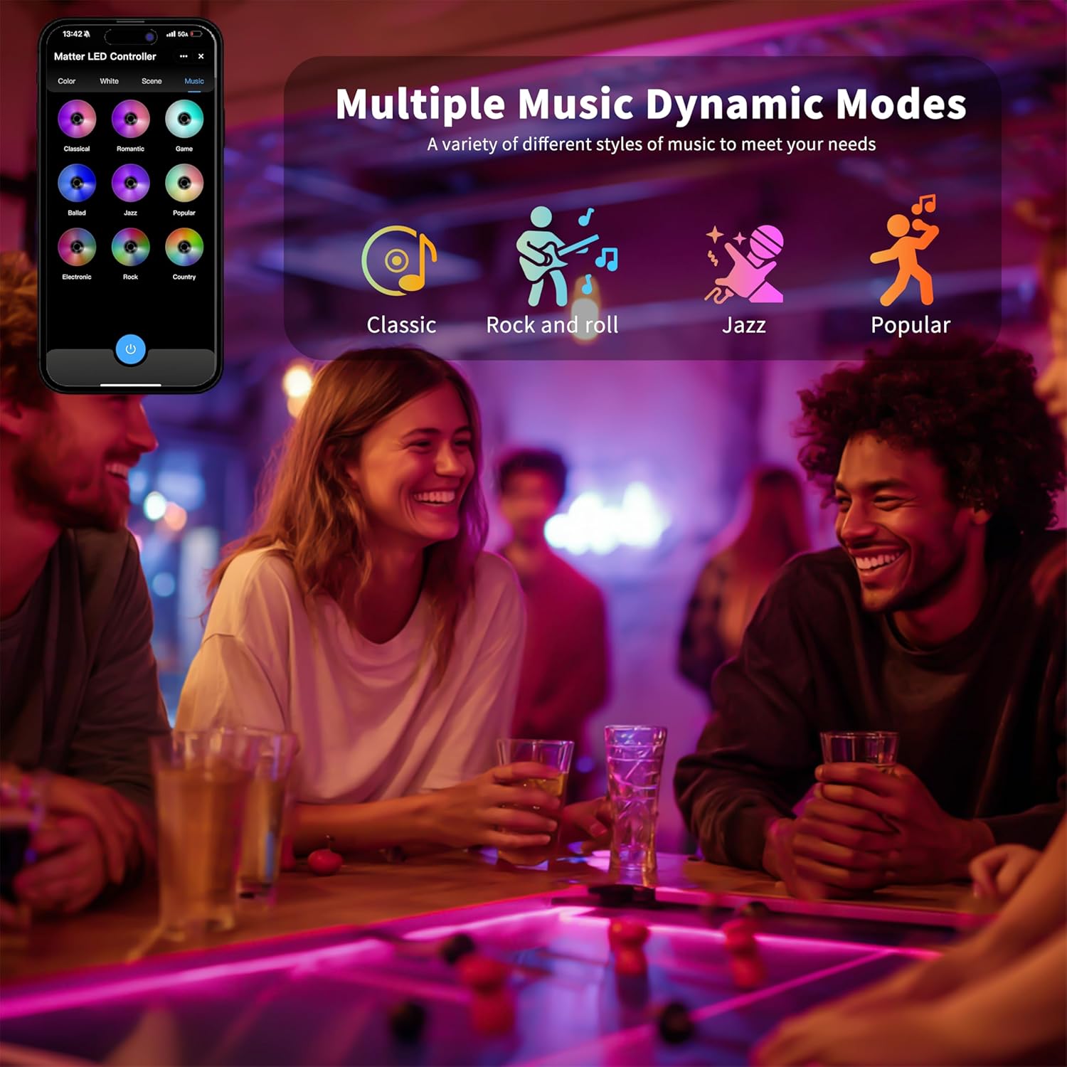 PAUTIX Matter WiFi LED Controller 5in1 ML5 Compatible with Tuya APP/Homekit/Smart Life/Alexa/Google Home/Siri, DC12-48V Dimmable Controller for Single Color/CCT/RGB/RGBW/RGBCCT LED Strip Lights - Image 6