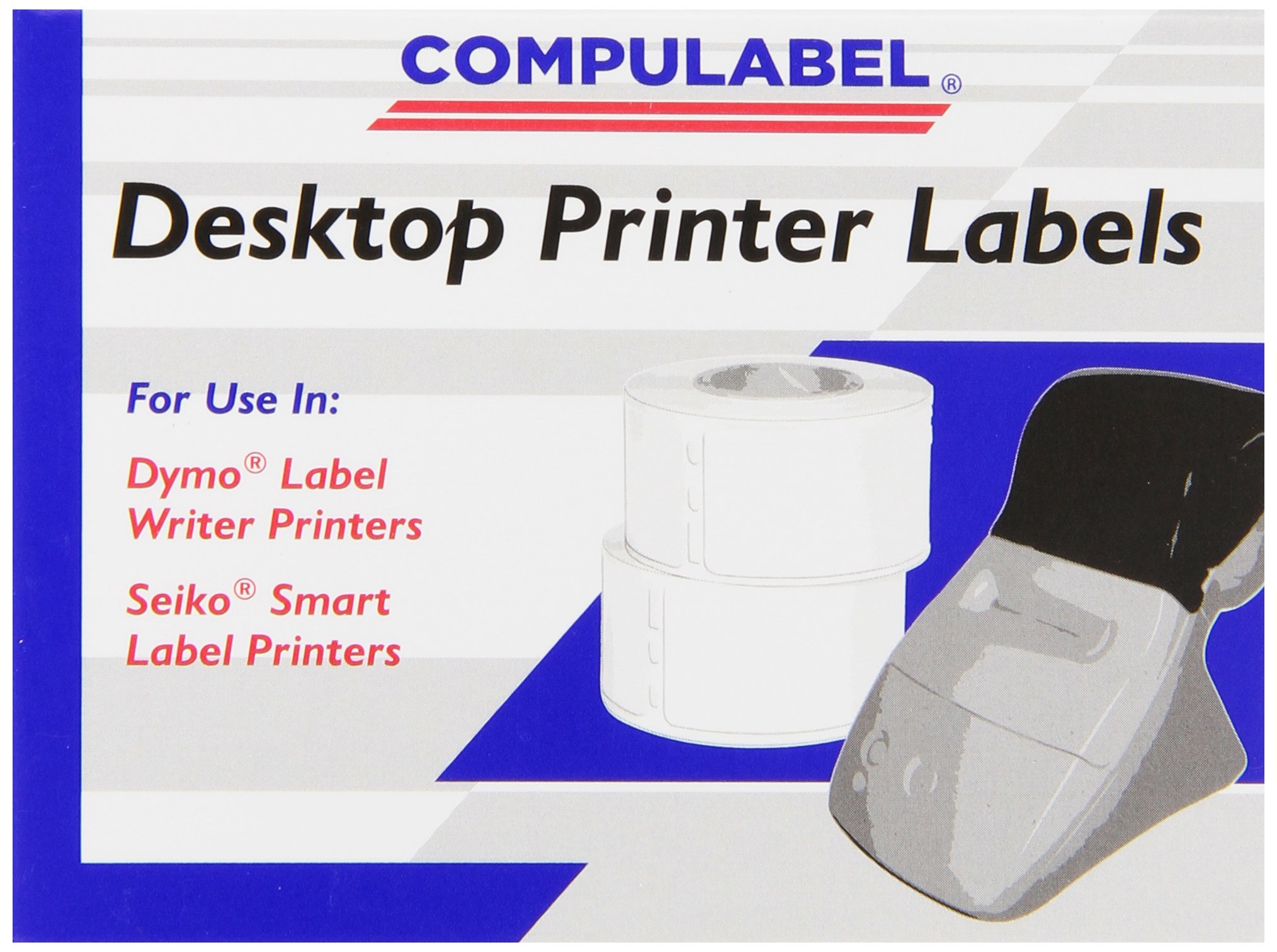 CompuLabel Small Multipurpose Labels for Dymo Printers, 1-Inch x 1 Inch, Roll, Permanent Adhesive, 750 per Roll, 10 Rolls per Carton (530853)
