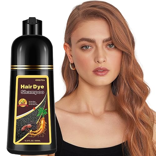 Champú de color marrón cereza natural de 16.9 fl oz, champú de tinte de cabello 3 en 1, nutrición y teñido del cabello castaño para hombres y