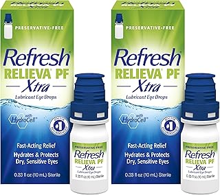 Refresh RELIEVA PF Xtra Preservative-Free Artificial Tears Lubricant Eye Drops, 2x0.33 fl oz (20 mL), 2 Count