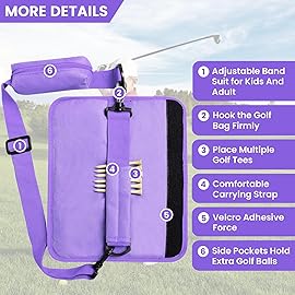 FINGER TEN Golf Club Bag Mini Lightweight for Men Women Ladies Kids with/Without Ball Pouch Pack, Portable for Driving Range Carrier Course Training Case (1Pc in Purple with Ball Pouch)