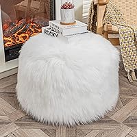 Vista 18 de Asuprui Puf otomano para el suelo, reposapiés otomano, sin relleno, 20 x 20 x 12 pulgadas, asiento redondo, puf, silla plegable, almacenamiento