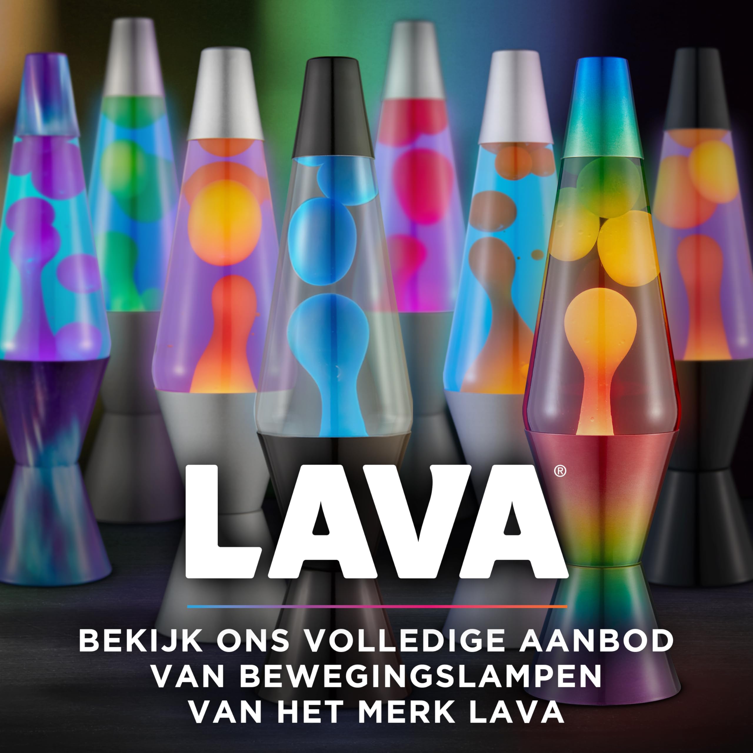 LAVA® - Lavalamp 2313, blauwe was, transparante vloeistof, zwarte voet en kap, originele 14,5 inch LAVA® merk bewegingslamp LAVA® - Lavalamp 2313, blauwe was, transparante vloeistof, zwarte voet en kap, originele 14,5 inch LAVA® merk bewegingslamp