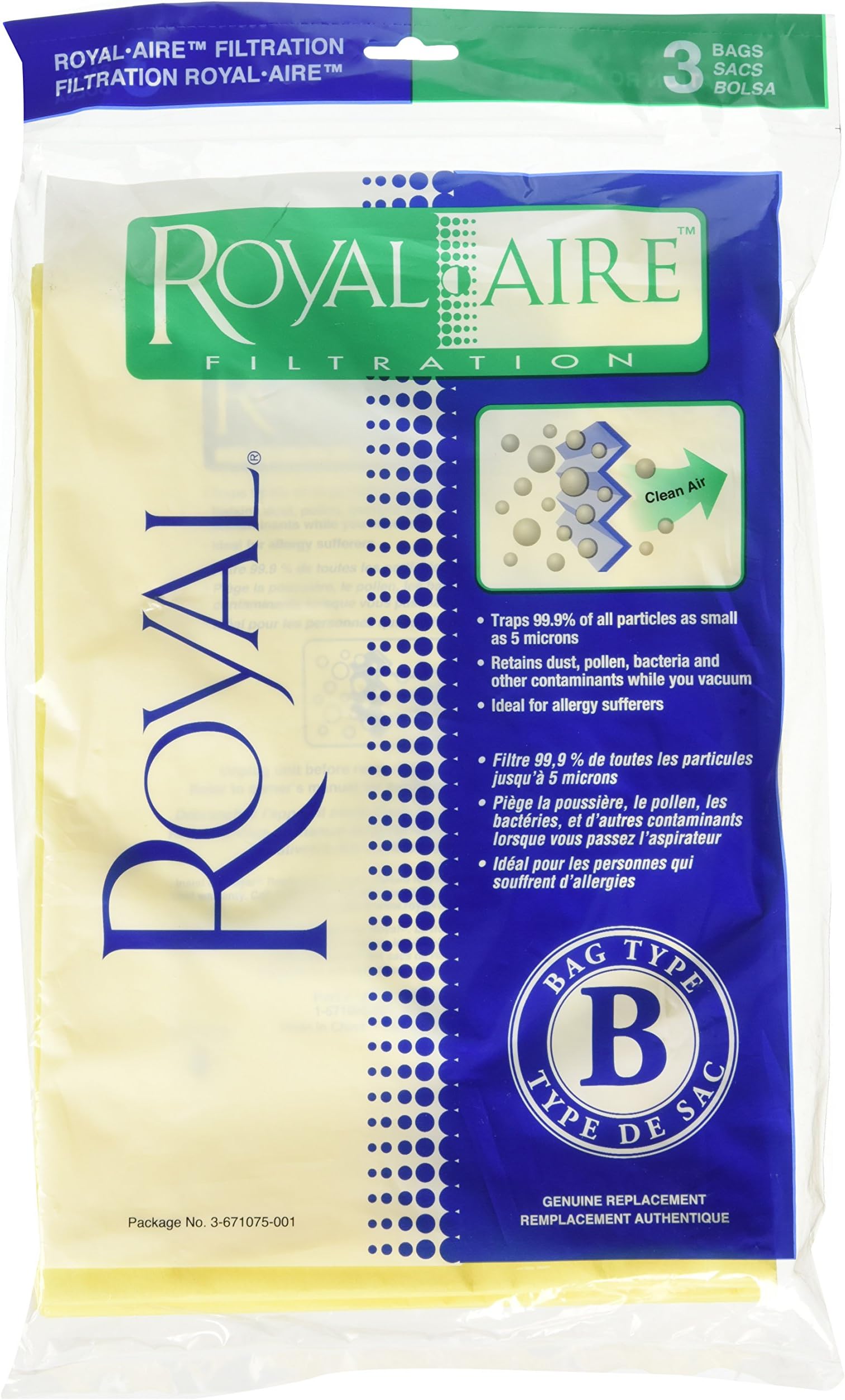 Royal Dirt Devil Paper Bag, Royal Type B Upright Micro Fresh (Pack of 3)