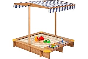 VIVOHOME Sandbox for Kids, 47.6 Inch x 46.5 Inch Wooden Sandbox with...
