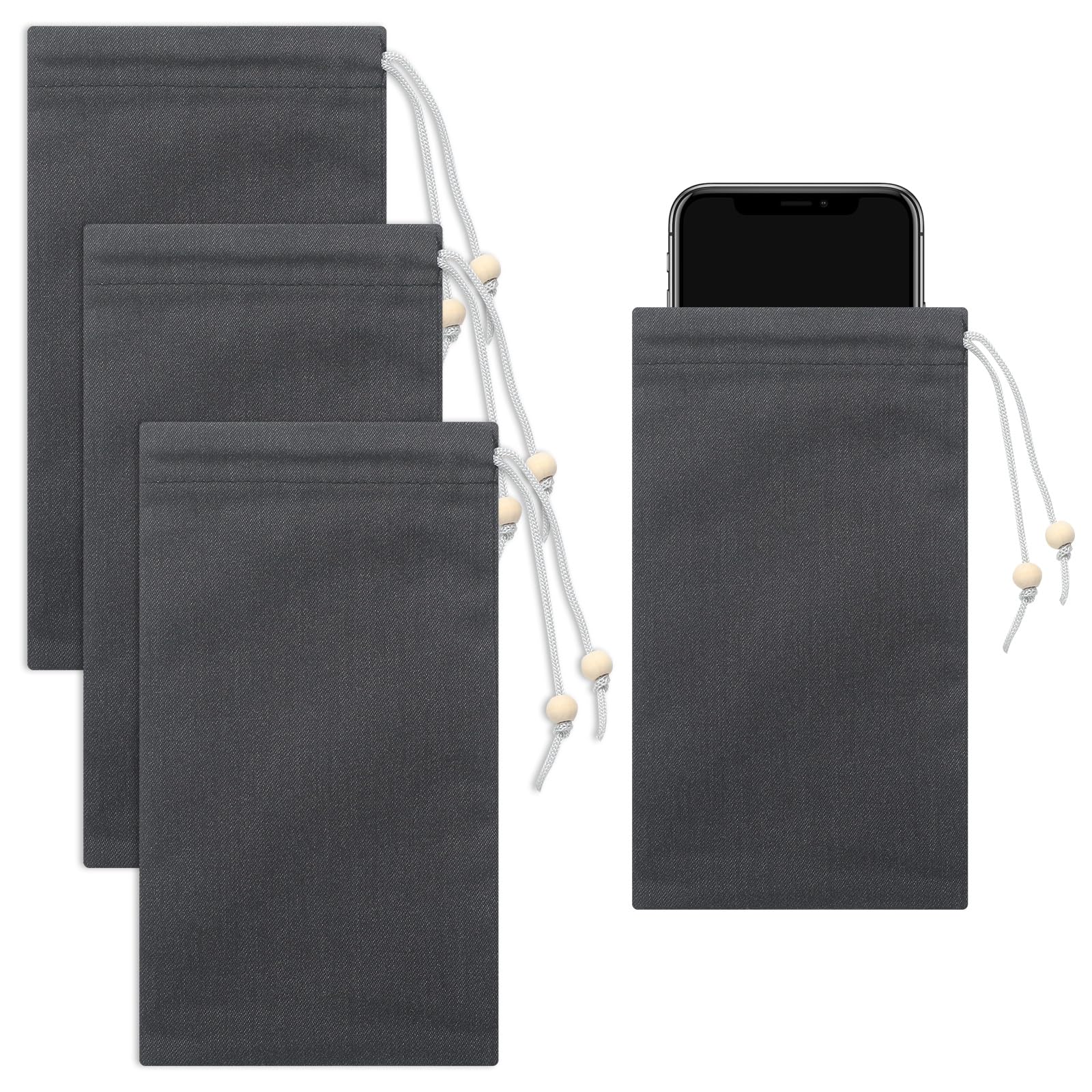 3 fundas para teléfono con bloqueo EMF, funda protectora para teléfono celular, cabe en el bolsillo, funda para teléfono EMF, bolsa de protección contra intrusión de señal, GPS y señal de