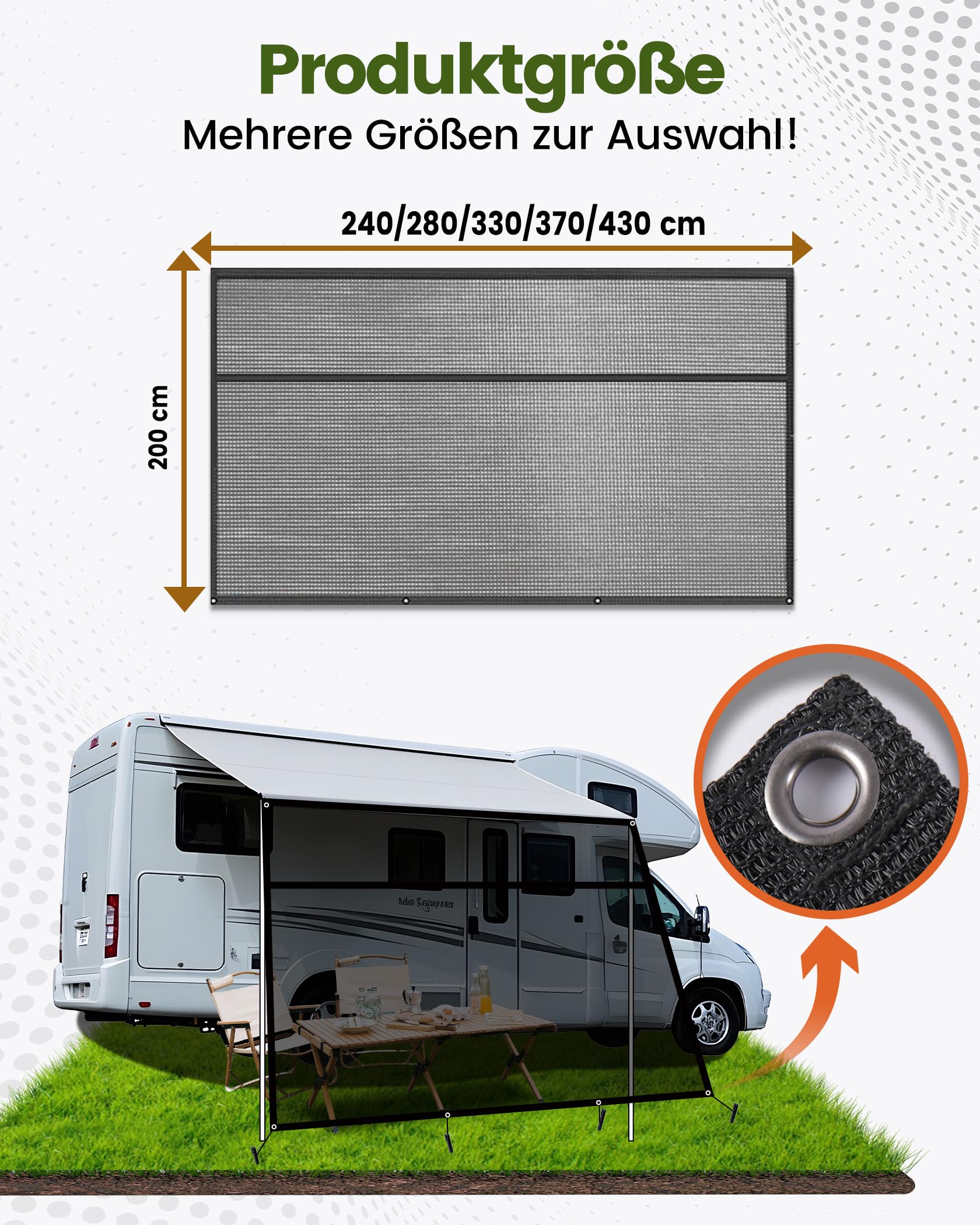 Thule View Blocker G2 Front 380cm zonwering luifel inkijkbescherming windscherm camping camper Thule View Blocker G2 Front 380cm zonwering luifel inkijkbescherming windscherm camping camper