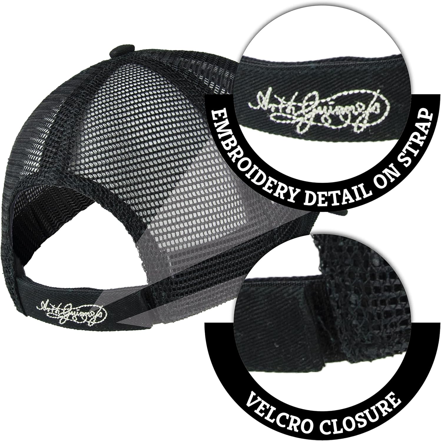Guinness Full Black Trucker Mesh Adjustable Signature Baseball Cap
