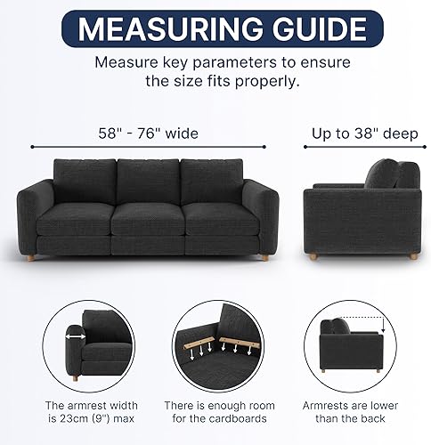 Miniatura 4 de PAULATO BY GA.I.CO. Funda para sofá reclinable, funda de sofá reclinable, funda de tela de poliéster suave, protector de muebles elástico con ajuste