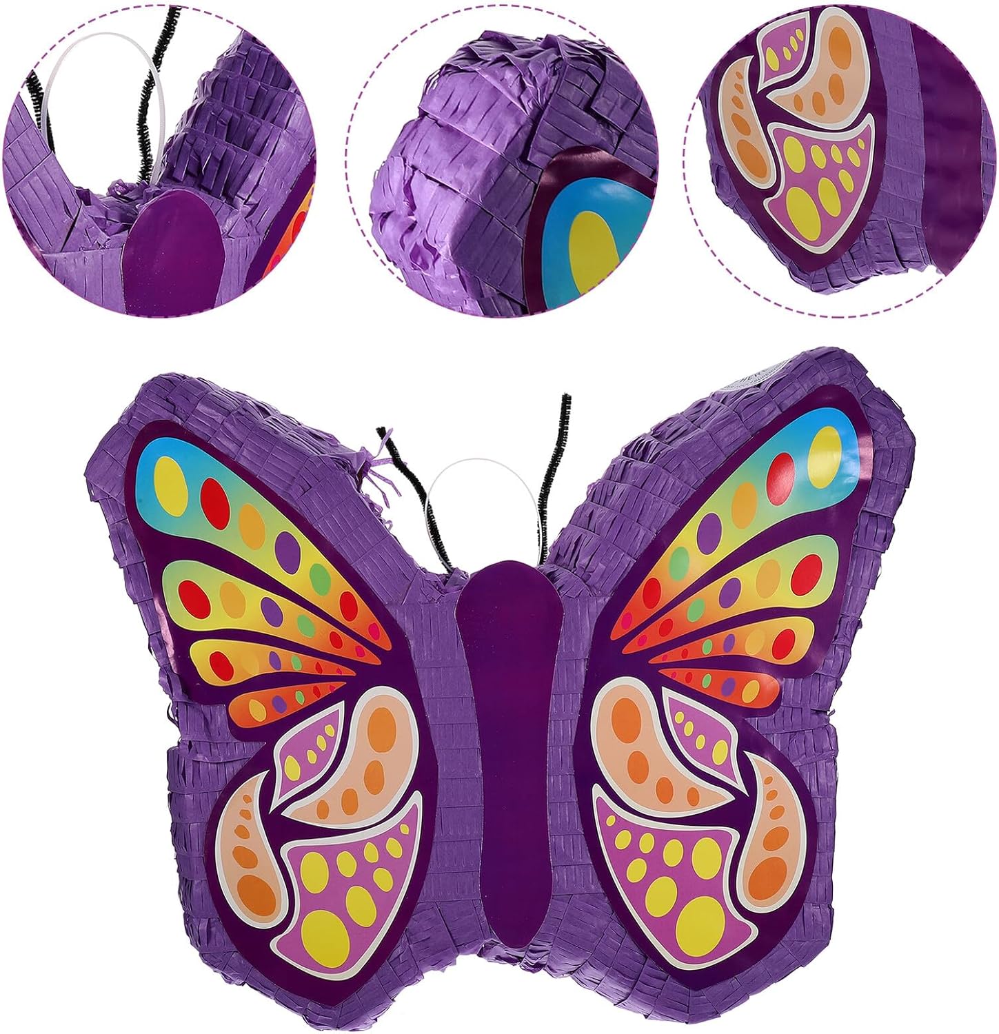 Purple Butterfly Pinata Birthday Party Decoration Paper Candy Filling Pinata for Party Supplies Fun Photo Booth Prop and Festive Event Game