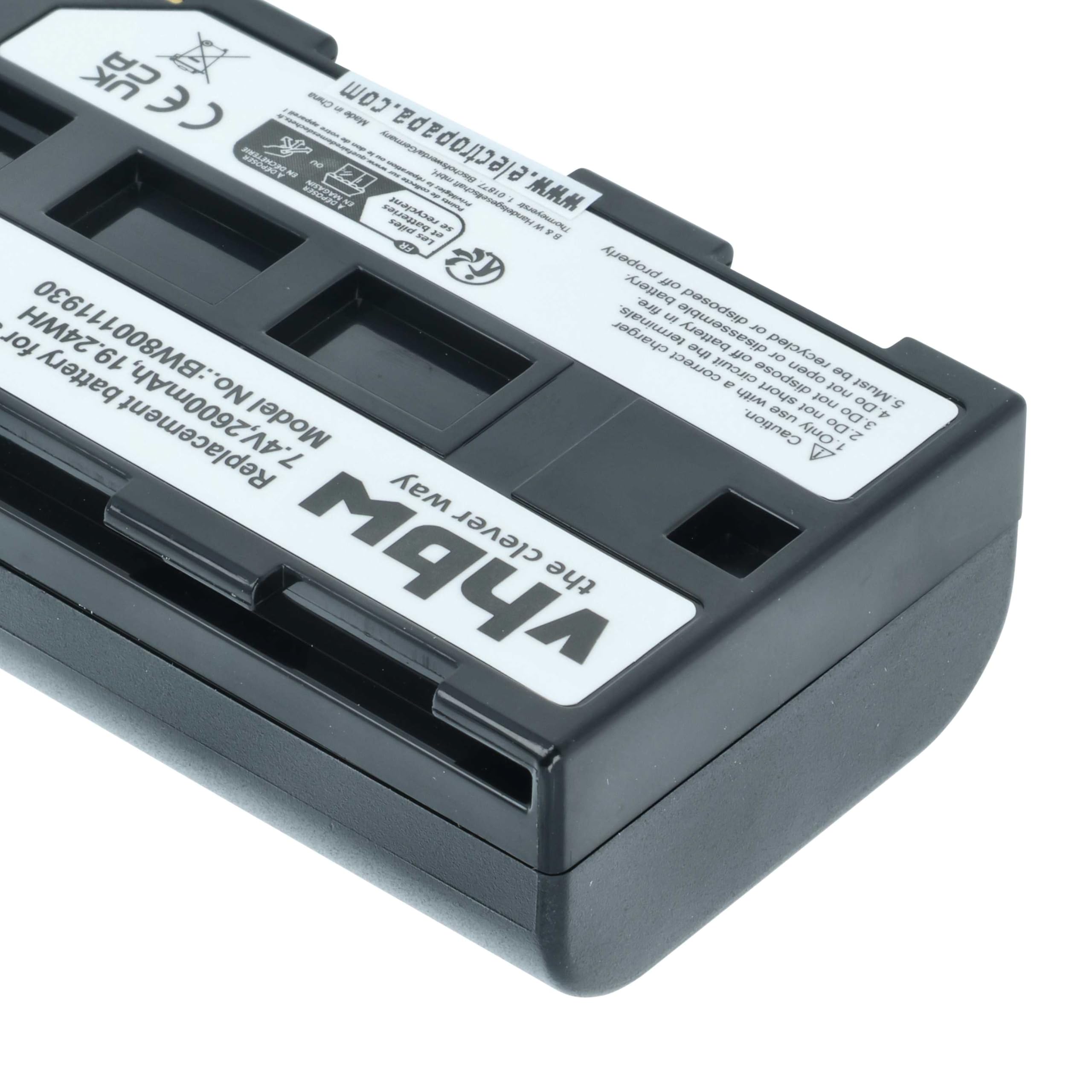 vhbw 2x batteria compatibile con Canon Optura UC-X2Hi, UC-X40Hi, UC-X30Hi, UC-X45Hi, UC-X55Hi, UC-X50Hi fotocamera (2600mAh, 7,2V, Li-Ion)