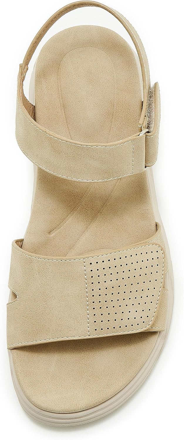 Women's Comfortable Sandals Arch support Cushioned Hiking Sandals Lightweight Open Toe Sport Walking Sandal Slingback Outdoor Beach Travel