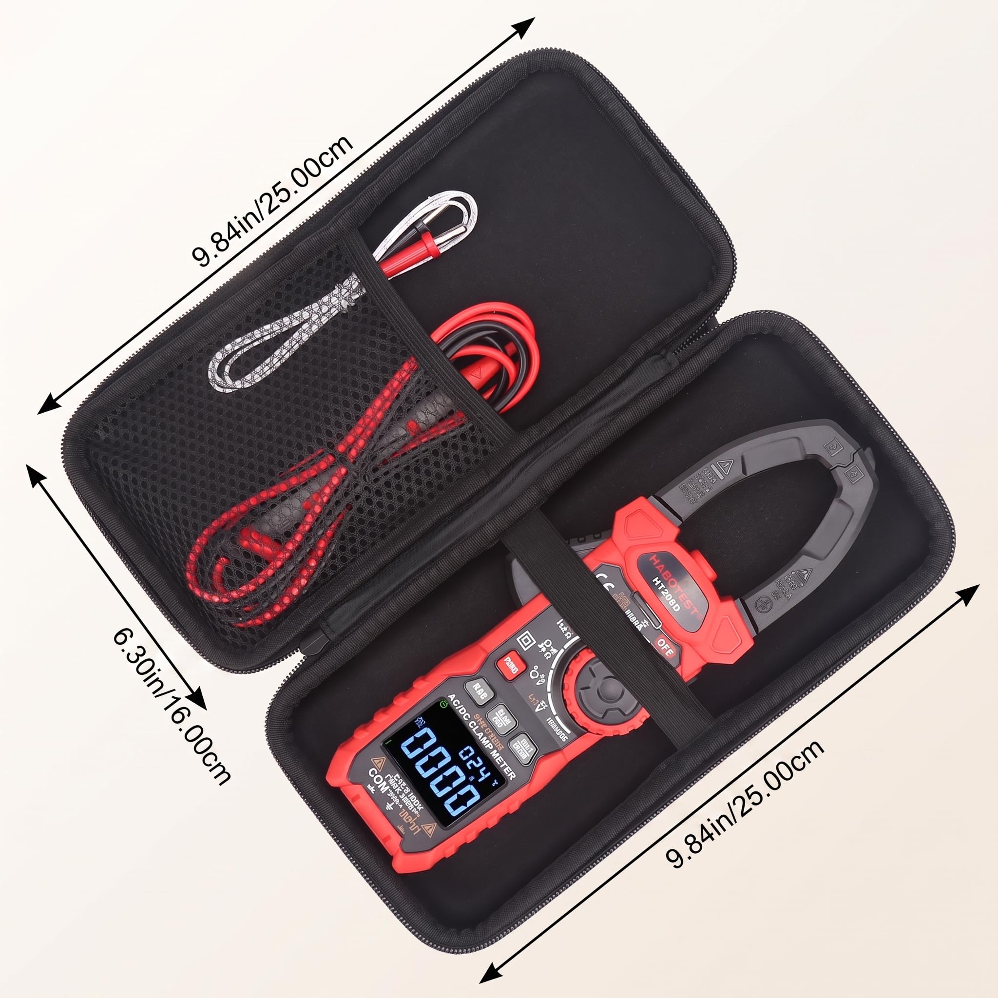 Pinza Amperimétrica Digital, HT208D AC750V/DC1000V 6000 Cuentas Voltaje Corriente NCV Tester Multímetro de Prueba Eléctrica