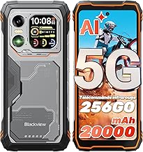 Blackview Xplore 1 5G Unbreakable Dual Screen Smartphone, 20000mAh Android 15, 36GB+256GB/2TB, 6.78" FHD+120Hz, 64MP+50MP+20MP Camera, Night Vision, NFC/Flashlight/Dual SIM/Orange