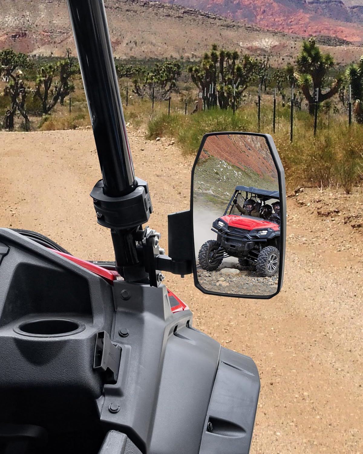 Foldable Side Mirrors with Mounting Brackets for Honda Pioneer 1000-3 1000-5 1000-6 2016-2025 Accessories, Adjustable Rearview Mirror with Wide View & Easy Installation, 2PCS