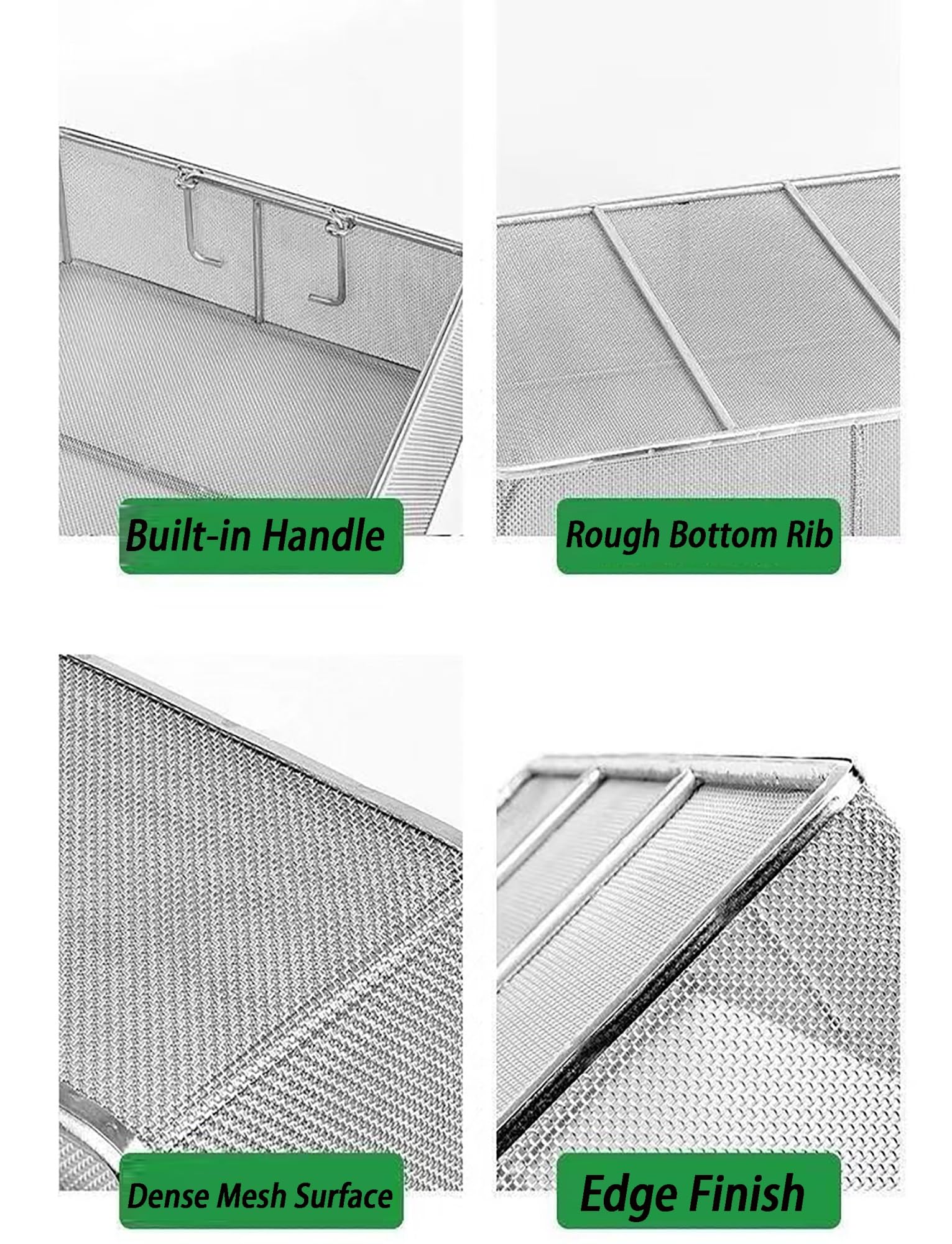 Cesta de malla de alambre de acero inoxidable, filtración y lavado industrial, filtro de malla fina para tamizado de laboratorio y limpieza de piezas, construcción duradera